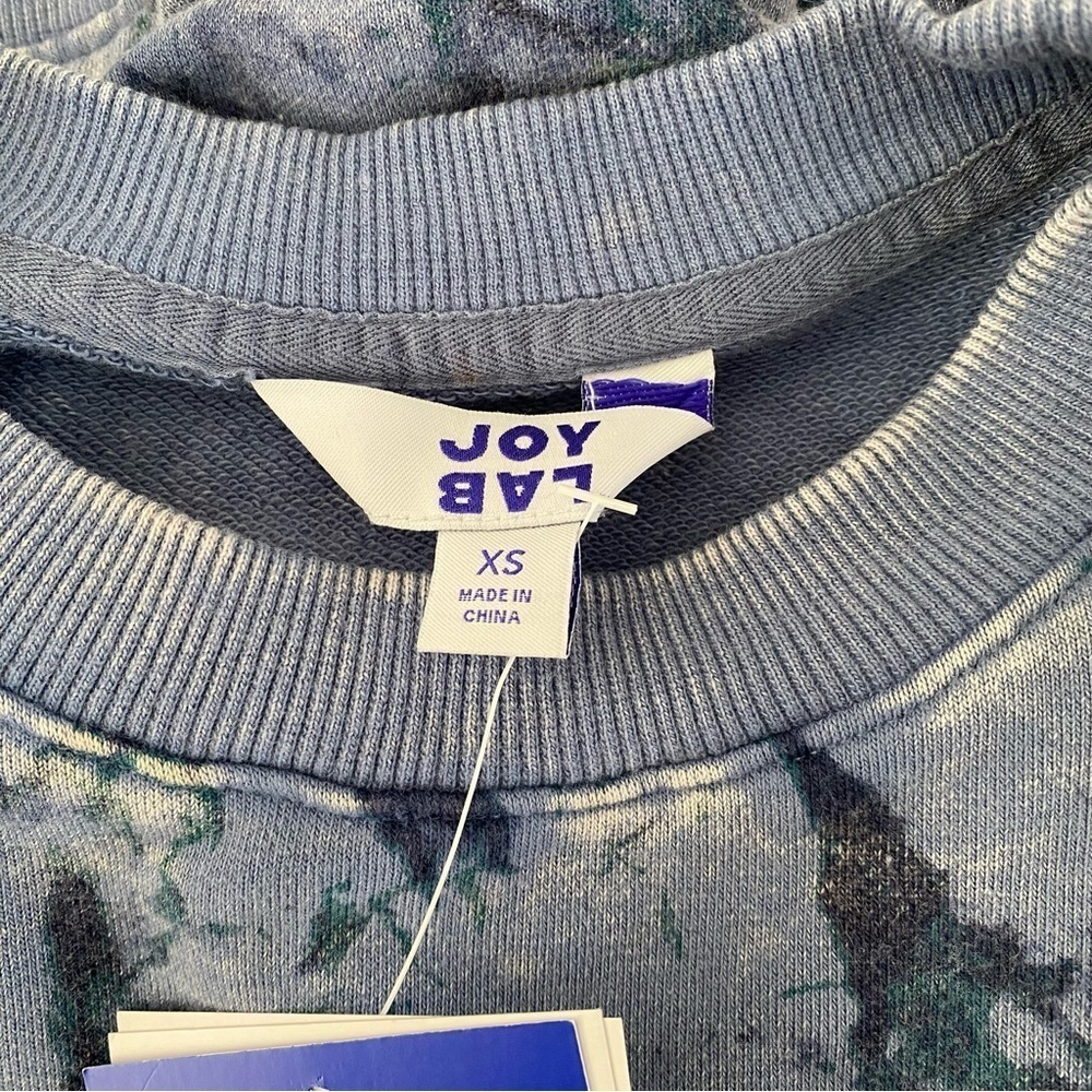 Women’s Tie-Dye Crop Sweater Blue JoyLab Size XS - Picture 5 of 7